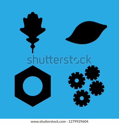 [IconsCount] macro vector set. With avocado, nut and petal icons in set