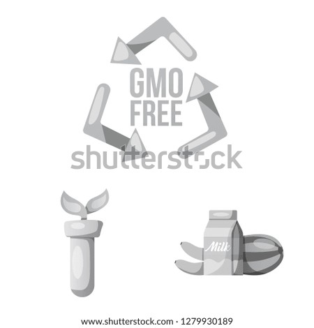 bitmap design of genetic and plant icon. Set of genetic and biotechnology stock bitmap illustration.