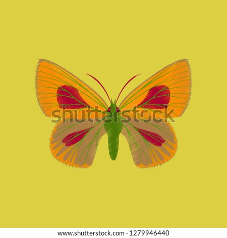 flat shading style icon butterfly