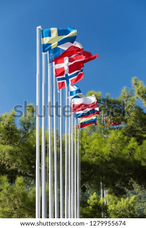Flags on the flagpole