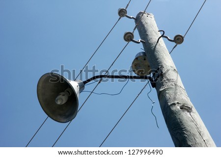 Electricity pole and street light