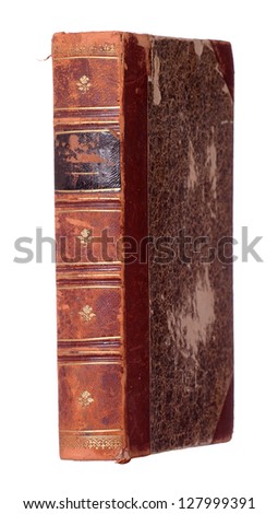 very old book on white background