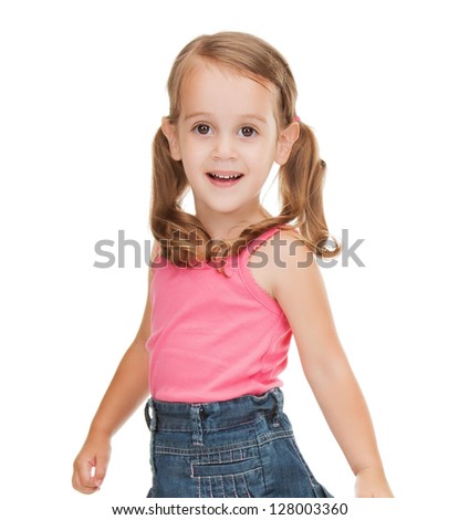 picture of beautiful litle girl in casual clothes