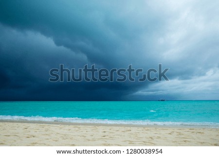 Dark clouds on the ocean