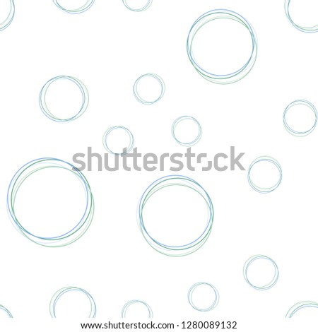 Light Blue, Green vector seamless template with circles. Blurred bubbles on abstract background with colorful gradient. Design for wallpaper, fabric makers.