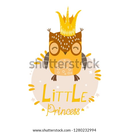 owl in crown vector