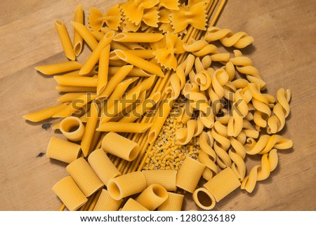 Italian pasta - different types of pasta
