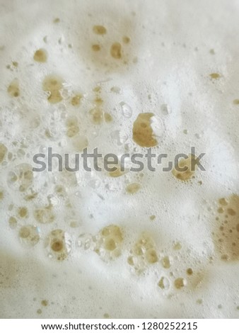 foam of a carbonated beer