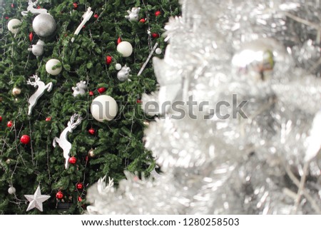Green and white Christmas tree