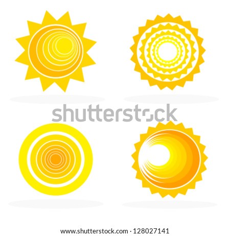Abstract sun icons collection - vector illustration