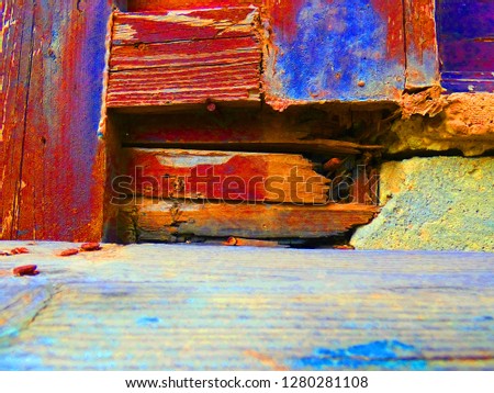 Ruined colored wood