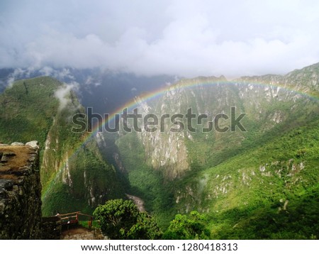 Rainbow at Machu Picchu, Peru