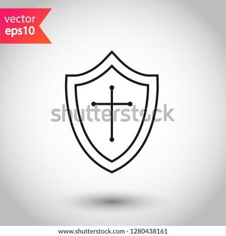 Shield icon. Guard symbol. Protection sign. Eps 10 flat vector icon