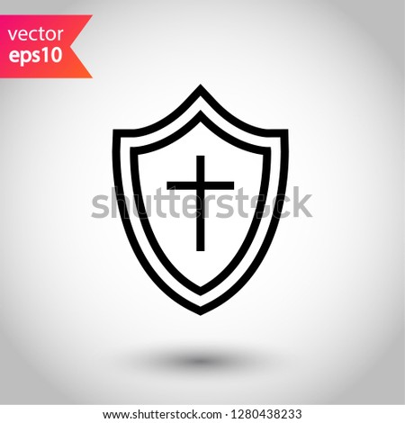 Shield icon. Guard symbol. Protection sign. Eps 10 flat vector icon