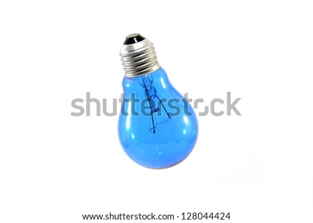 Blue Light Bulb Isolated on White