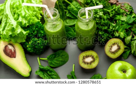 
smoothies with vegetables. sports nutrition