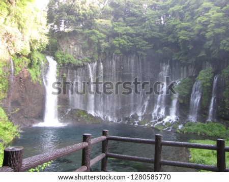 Japanese name waterfall cloth, Shiraito Falls in Shizuoka prefecture