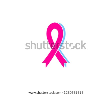 Breast cancer awareness ribbon logo vector illustration