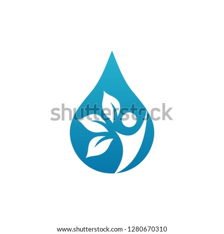 water leaf logo template