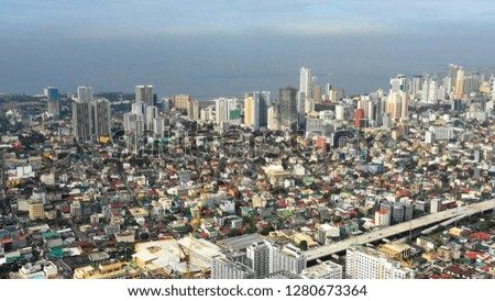 Manila city in aerial view, Philippines