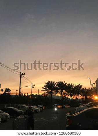 Sunset at the island , Backlit image