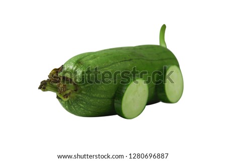 Cucumber car with white background.