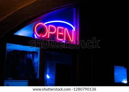 open colorfull sign