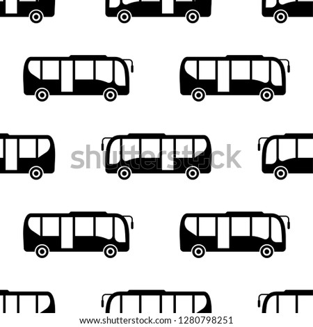 Bus Icon Seamless Pattern, Bus Vector Art Illustration