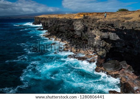 Steep coast of the southernmost point of the USA, Big Island, Hawaii