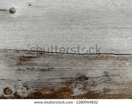 Old wood texture with snow hoar frost christmas background