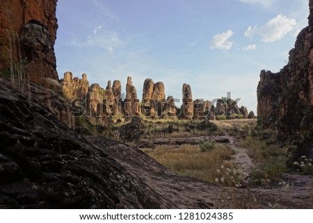Scenery landscape of sindou pics in burkina faso near banrfora in africa