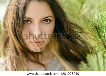 Portrait of young beautiful woman. Shallow depth of field.