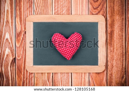 Love Valentine card with heart and blackboard