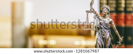 The Statue of Justice - lady justice or Iustitia / Justitia the Roman goddess of Justice Royalty-Free Stock Photo #1281067987