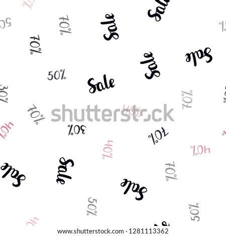 Dark Multicolor vector seamless texture with selling prices 30, 40, 50 %. Abstract illustration with colorful gradient symbols of sales. Backdrop for super sales on Black Friday.