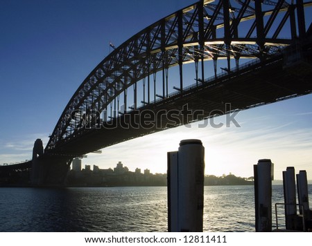 silhouette of sydney harbour bridge