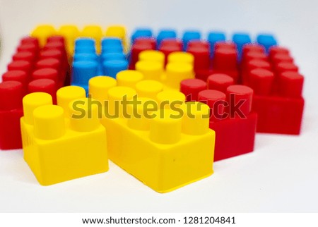 Children toys; colorful plastic blocks