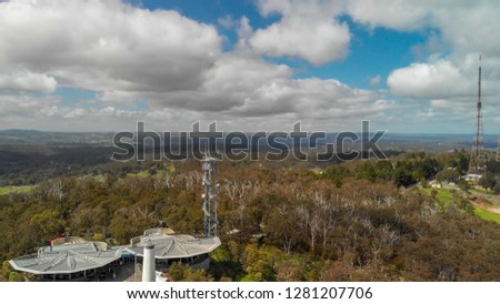 Panoramic aerial view of Mt Lofty in Adelaide, Australia.