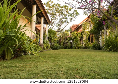 Villa garden in indonesia