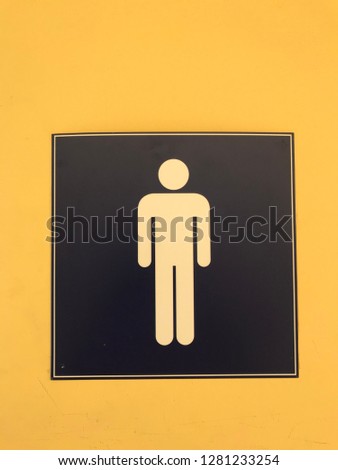 yellow toilet sign