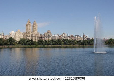 Central park view over the lake