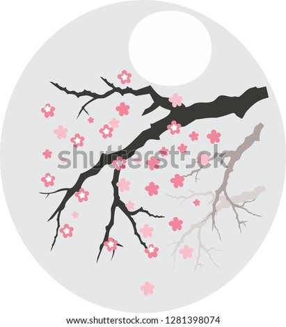 sakura.Silhouette  flower vector. sakura. vector illustration.