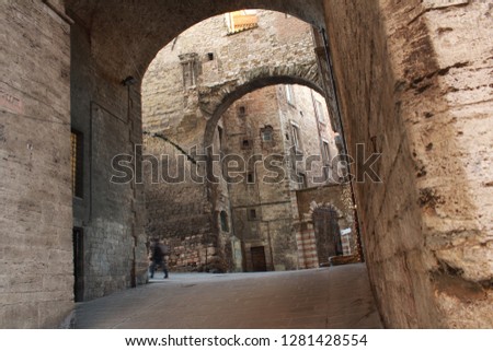 Buildings of the center of Perugia, Italy