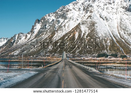 Mountain road E10, Lofoten Islands, Norway