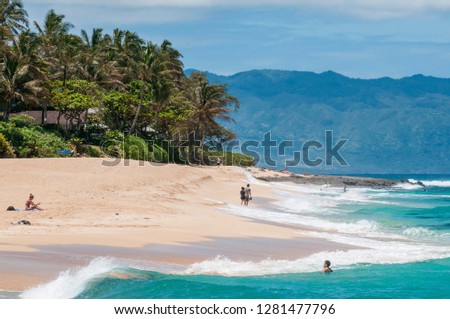 Sunset Beach, North Shore, Oahu, Hawaii. Royalty-Free Stock Photo #1281477796