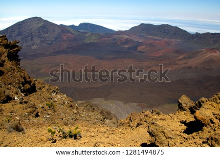 Crater of Volcano Haleakala, Haleakala National Park, Maui Island, Hawaii, USA.