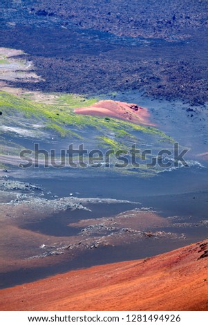 Crater of Volcano Haleakala, Haleakala National Park, Maui Island, Hawaii, USA.