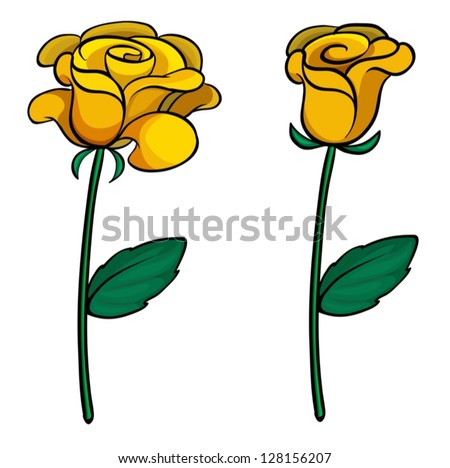 Illustration of two lovely flowers on a white background