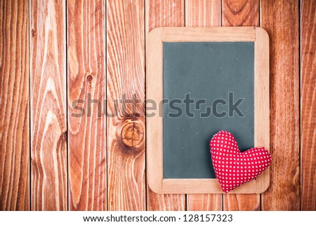 Valentine background with heart and blackboard