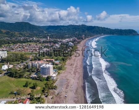 Beautiful aerial view of Jaco Beach in Costa Rica